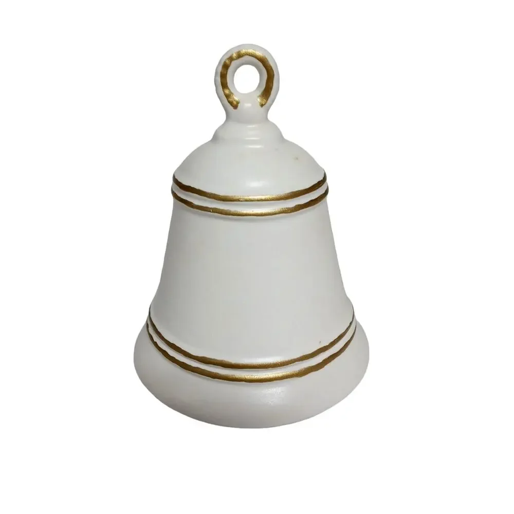 🔔⛪Vintage White Gold Nativity Bell Ornament 👼🏾👼🏼Baby Jesus Christmas Decor